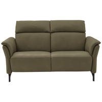 2-SITZER-SOFA in Echtleder Olivgrün  - Schwarz/Olivgrün, Konventionell, Leder/Metall (178/103/92cm) - Dieter Knoll