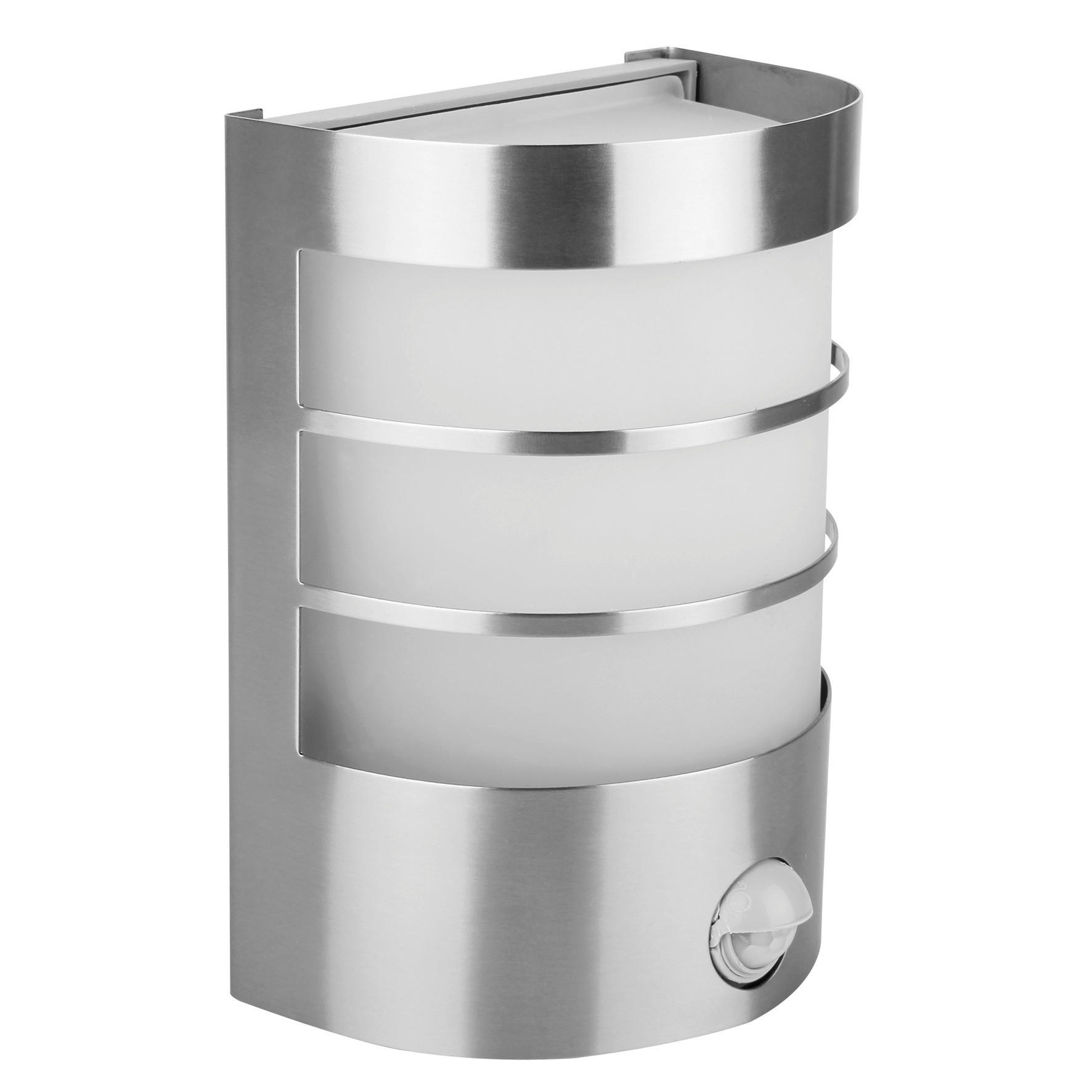 Aplica exterior cu senzor - argintiu, Konventionell, plastic/sticlă (13,7/19,1cm) - Ambia Garden