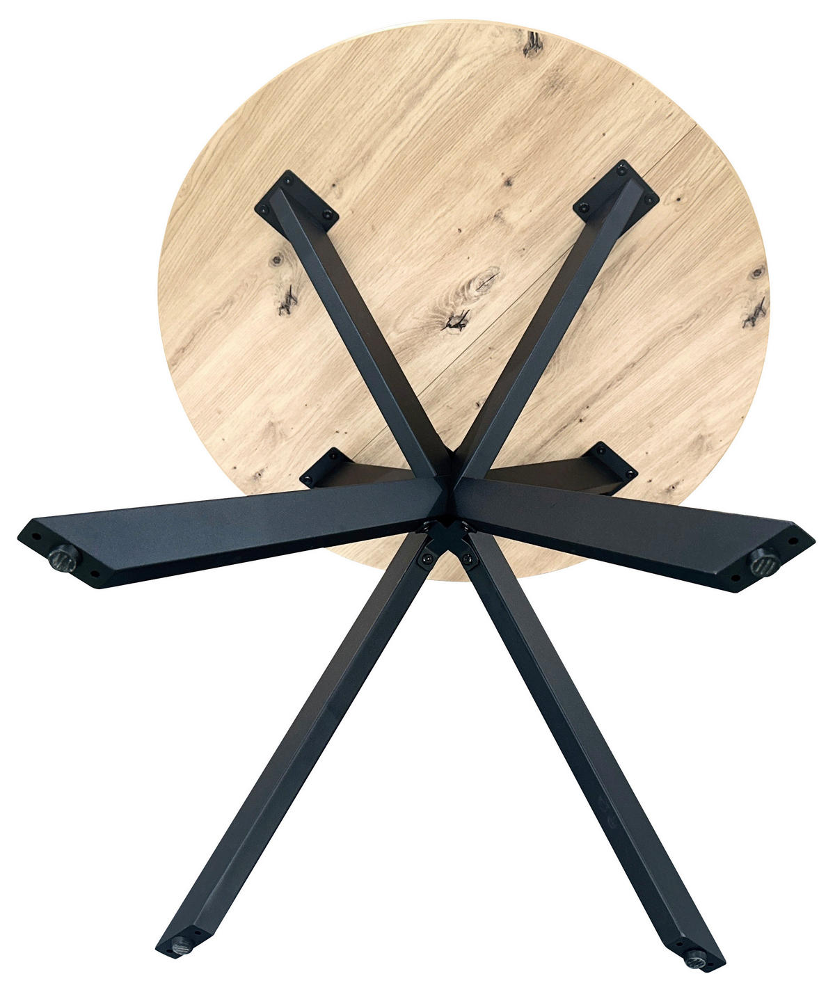 ESSTISCH in Metall, Holzwerkstoff 80/80/75 cm  - Eichefarben/Schwarz, MODERN, Holzwerkstoff/Metall (80/80/75cm) - MID.YOU