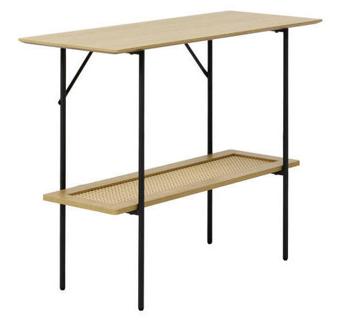 BEISTELLTISCH 37/100/75 cm Eichefarben  - Eichefarben/Schwarz, Basics, Holzwerkstoff/Metall (37/100/75cm) - Boxxx