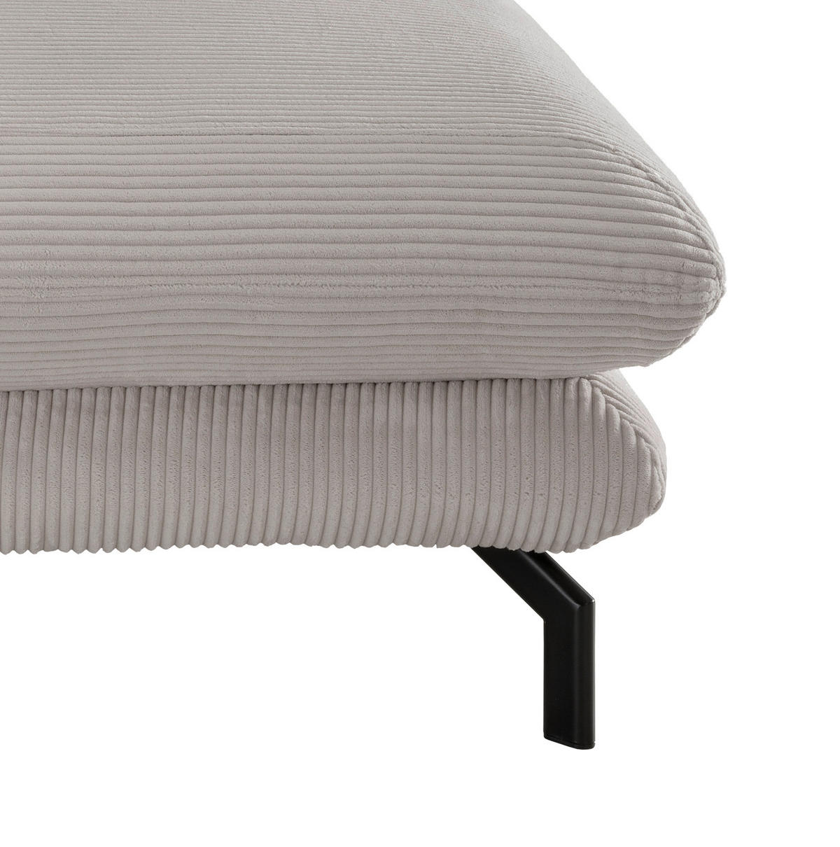 XXL-SESSEL Cord Silberfarben  - Silberfarben/Schwarz, Modern, Textil/Metall (111/101/167cm) - Livetastic