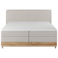 BOXSPRINGBETT 140/200 cm  in Creme  - Creme/Schwarz, Natur, Holz/Textil (140/200cm) - Valnatura