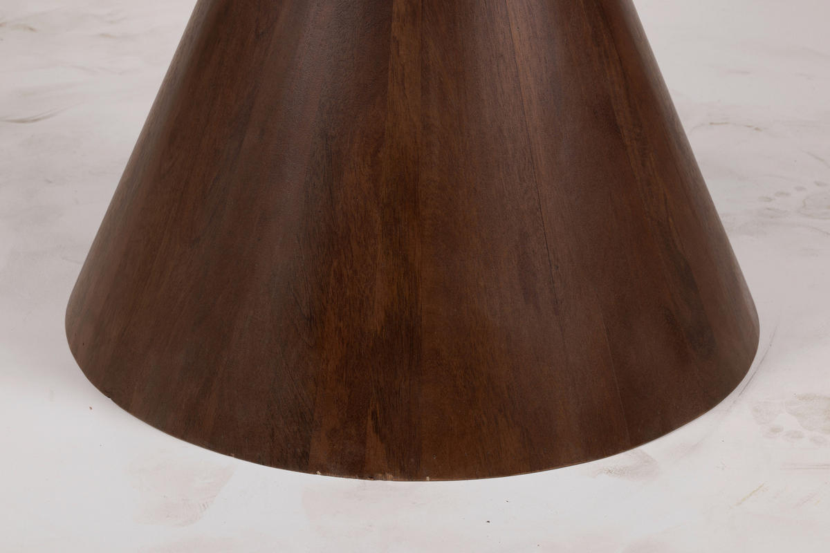 ESSTISCH Echtholz  Holz schnell aufzubauende und stabile Arbeitsfläche rund Walnussfarben  - Walnussfarben, MODERN, Holz (100cm) - Livetastic