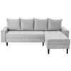 ECKSOFA in Webstoff Hellgrau  - Hellgrau/Schwarz, Konventionell, Kunststoff/Textil (231/157cm) - P & B