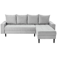 ECKSOFA in Webstoff Hellgrau  - Hellgrau/Schwarz, Konventionell, Kunststoff/Textil (231/157cm) - P & B
