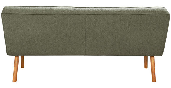 SITZBANK 183/90/79 cm Webstoff Grün Eiche vollmassiv  - Eichefarben/Grün, Design, Holz/Textil (183/90/79cm) - Linea Natura