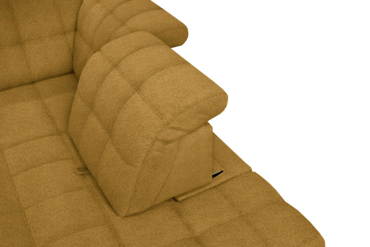 ECKSOFA in Webstoff Currygelb  - Currygelb/Schwarz, Design, Holz/Textil (216/297cm) - Xora