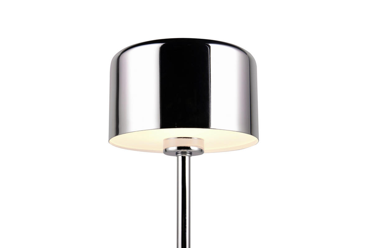 AKKU-TISCHLEUCHTE Jeff 12,6/30 cm  - Chromfarben, Design, Metall (12,6/30cm)
