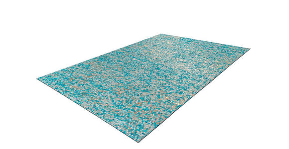 FLACHWEBETEPPICH 160/230 cm Finish 125 Türkis / Gold Türkis, Goldfarben  - Türkis/Goldfarben, Basics, Leder/Textil (160/230cm) - Novel