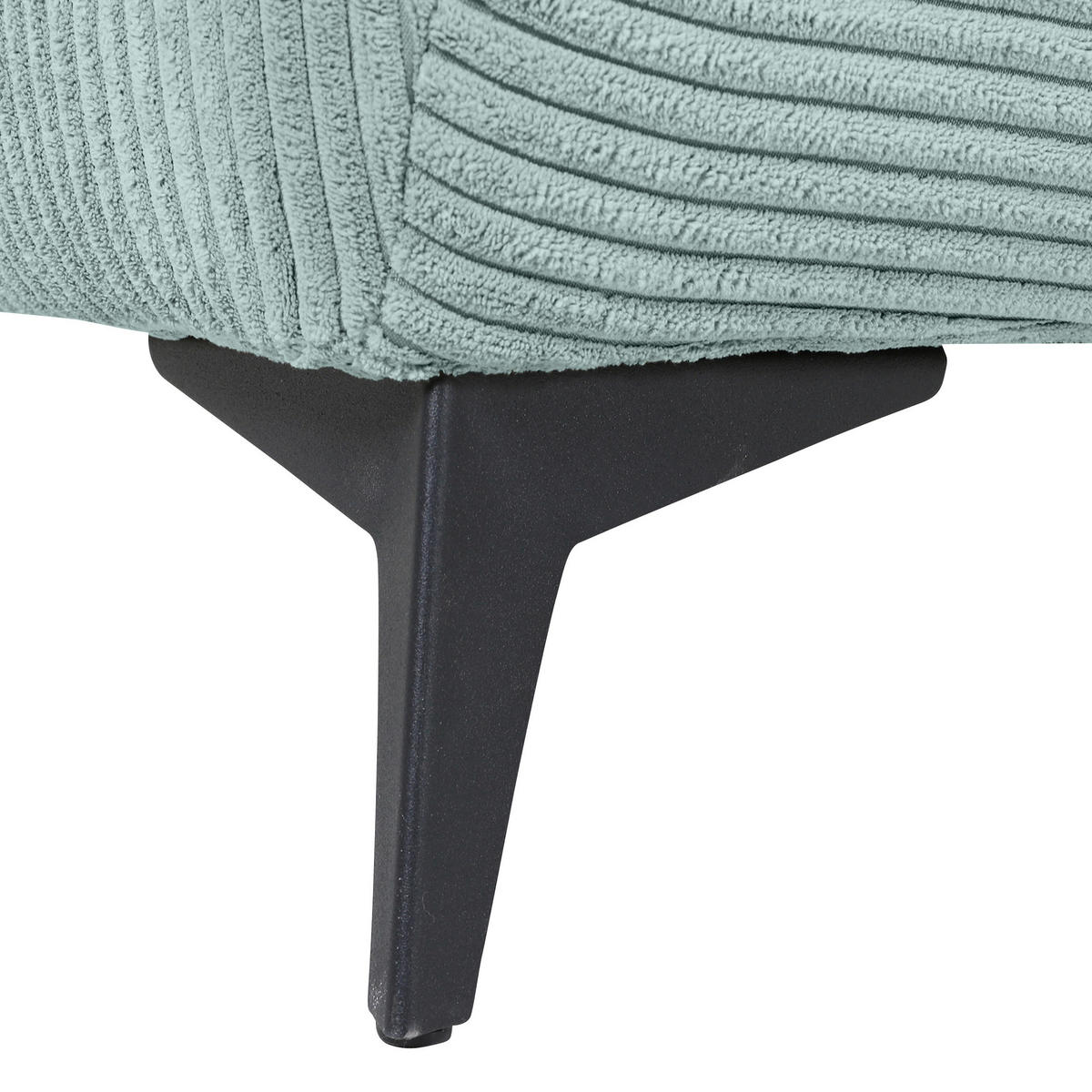 ECKSOFA in Cord Mintgrün  - Schwarz/Mintgrün, Konventionell, Textil/Metall (311/176cm) - Carryhome