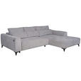 ECKSOFA  in Chenille Silberfarben  279/222 cm  - Silberfarben/Schwarz, KONVENTIONELL, Kunststoff/Textil (279/222cm) - Hom`in