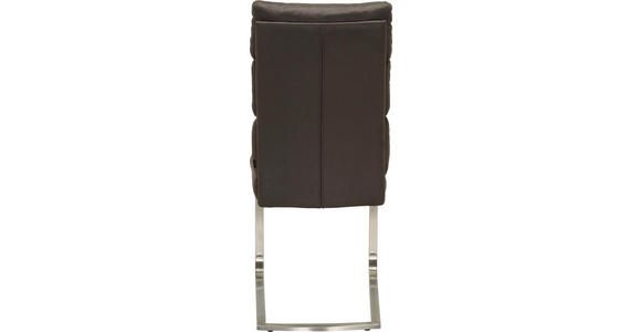 SCHWINGSTUHL in Metall, Textil Edelstahlfarben, Dunkelbraun - Edelstahlfarben/Dunkelbraun, Design, Textil/Metall (49/74/44cm) - Cantus