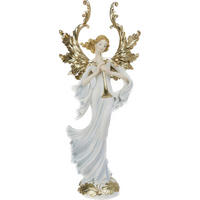 DEKOENGEL  - Goldfarben/Weiß, LIFESTYLE, Kunststoff (21,2/48,8/14,3cm) - X-Mas