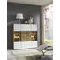 HIGHBOARD Kerneiche vollmassiv gebürstet, gewachst, lackiert, matt Eichefarben, Weiß - Eichefarben/Silberfarben, Design, Glas/Holz (137/138/39cm) - Valnatura HIGHBOARD Kerneiche vollmassiv gebürstet, gewachst, lackiert, matt Eichefarben, Weiß - Eichefarben/Silberfarben, Design, Glas/Holz (137/138/39cm) - Valnatura