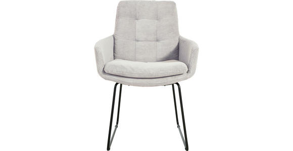 ARMLEHNSTUHL  Stoffauswahl, Typenauswahl, Gestellauswahl Cord  - Hellgrau/Schwarz, Design, Textil/Metall (63/90/69cm) - Johann Jakob
