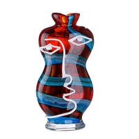 DEKOVASE  - Blau/Rot, Basics, Glas (17/34/11cm)