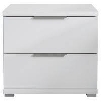 Noptieră, 46/43/42 cm, alb - alb/culoare aluminiu, Konventionell, plastic/material pe bază de lemn (46/43/42cm)