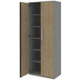 AKTENSCHRANK Grau, Eichefarben  - Eichefarben/Grau, KONVENTIONELL, Holzwerkstoff (80/217,4/43cm) - Moderano