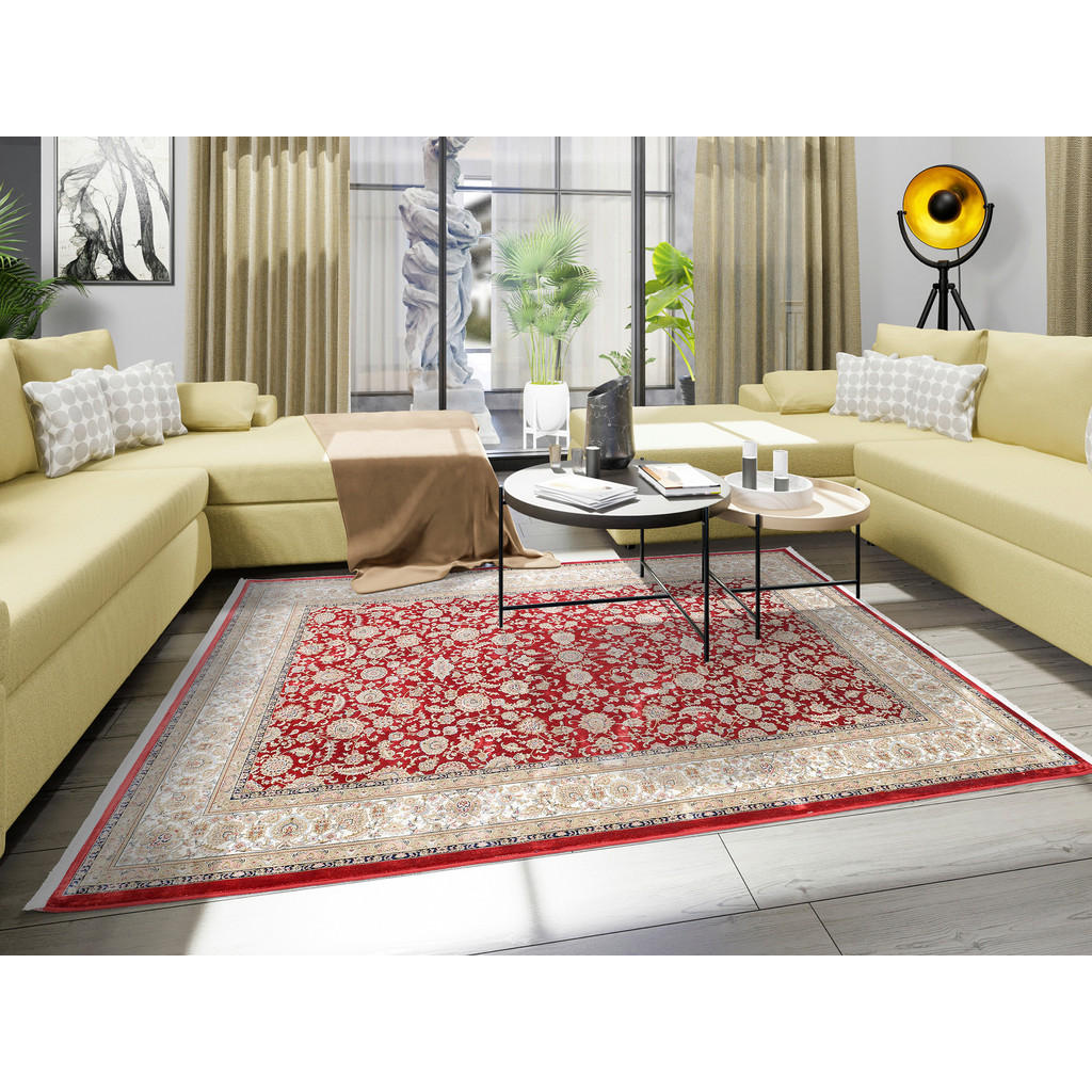Thumbnail - Dieter Knoll Webteppich Miraggio, Rot, Textil, orientalisch, rechteckig, 67x130 cm, Oeko-Tex® Standard 100, für Fußboden...