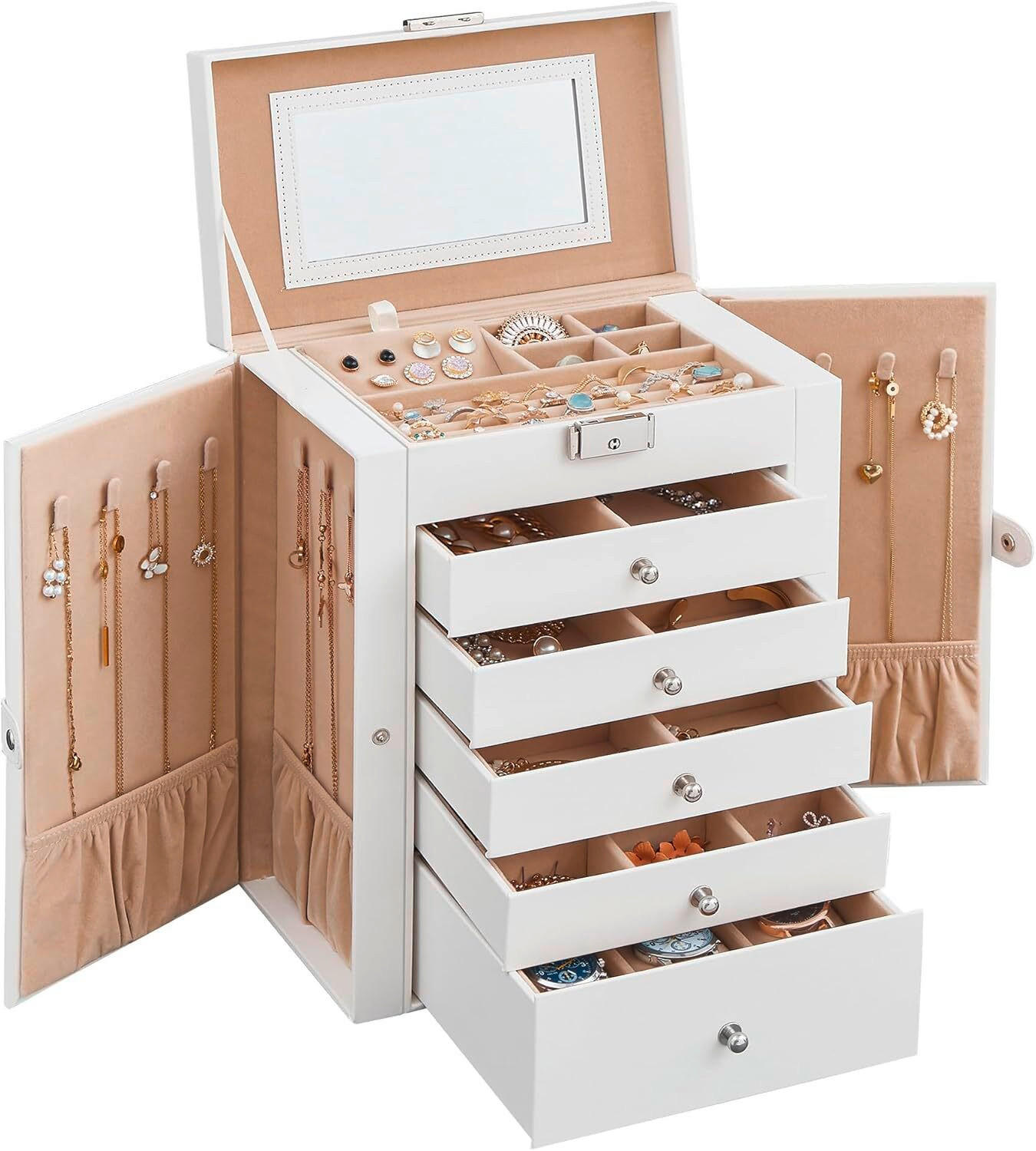 SCHMUCKKÄSTCHEN - Weiß, LIFESTYLE, Holzwerkstoff (26/32/15,6cm)