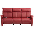 TRAPEZSOFA Heimkino Echtleder Dunkelrot  - Alufarben/Dunkelrot, KONVENTIONELL, Leder/Metall (217/108/103cm) - Cantus