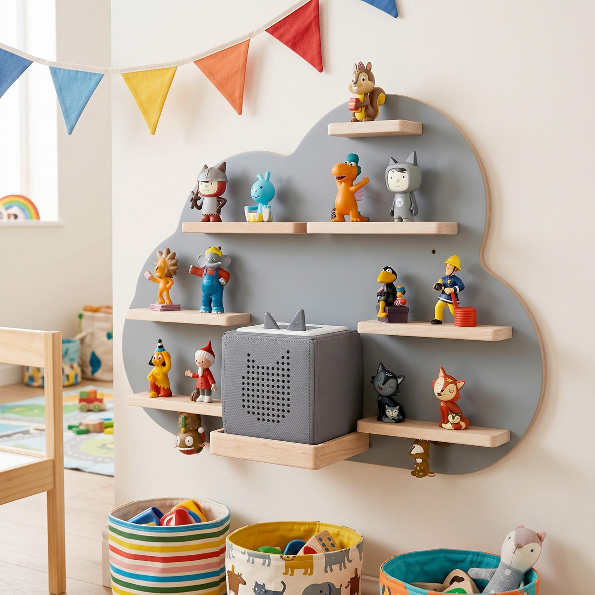 KINDERREGAL  - Grau, Modern, Holzwerkstoff (55/40/19cm) - Livetastic