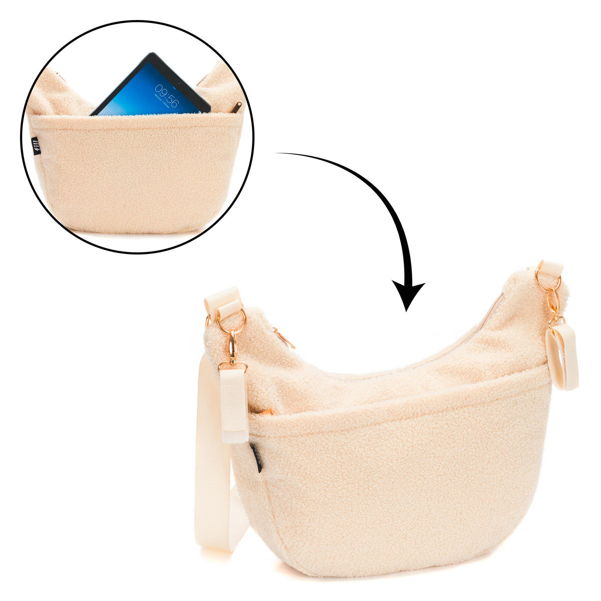 WICKELTASCHE  - Perlmutt/Naturfarben, Basics, Textil (42/7/34cm) - Fillikid