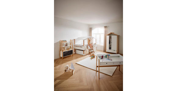 HAUSBETT 90/190/200 cm  - Naturfarben/Weiß, Design, Holz/Holzwerkstoff (90/190/200cm) - Xora