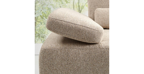 ECKSOFA  in Flachgewebe Hellbraun  314/176 cm  - Hellbraun/Schwarz, Natur, Holz/Textil (314/176cm) - Valnatura