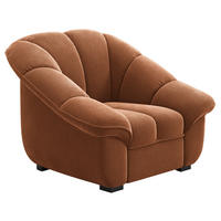 SESSEL in Chenille Terracotta  - Terracotta/Schwarz, KONVENTIONELL, Kunststoff/Textil (110/88/104cm) - Welnova
