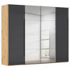 SCHWEBETÜRENSCHRANK 271/235/68 cm 4-türig Schwarz, Eiche Artisan  - Chromfarben/Schwarz, Design, Glas/Holzwerkstoff (271/235/68cm) - Novel