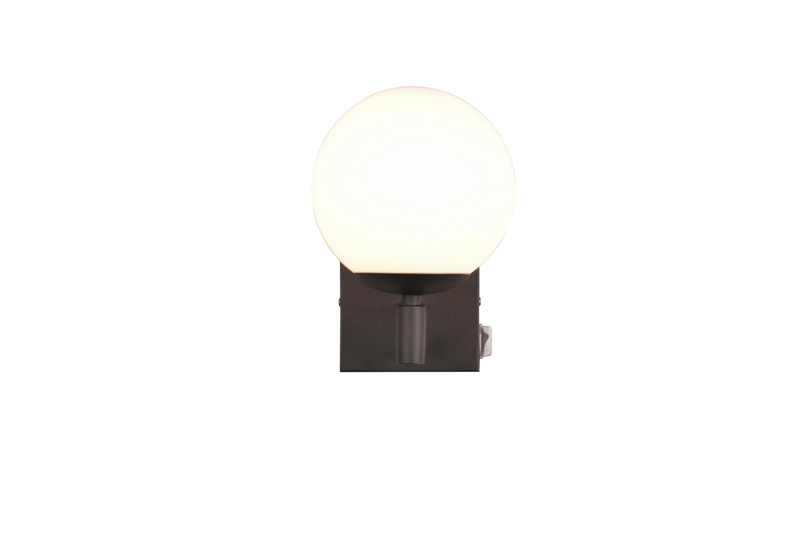 BADEZIMMER-WANDLEUCHTE Kula 14/20 cm   - Schwarz/Weiß, MODERN, Glas/Metall (14/20cm) - Trio Leuchten