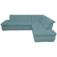 ECKSOFA Petrol Mikrofaser  - Chromfarben/Petrol, KONVENTIONELL, Textil/Metall (273/216cm) - MID.YOU