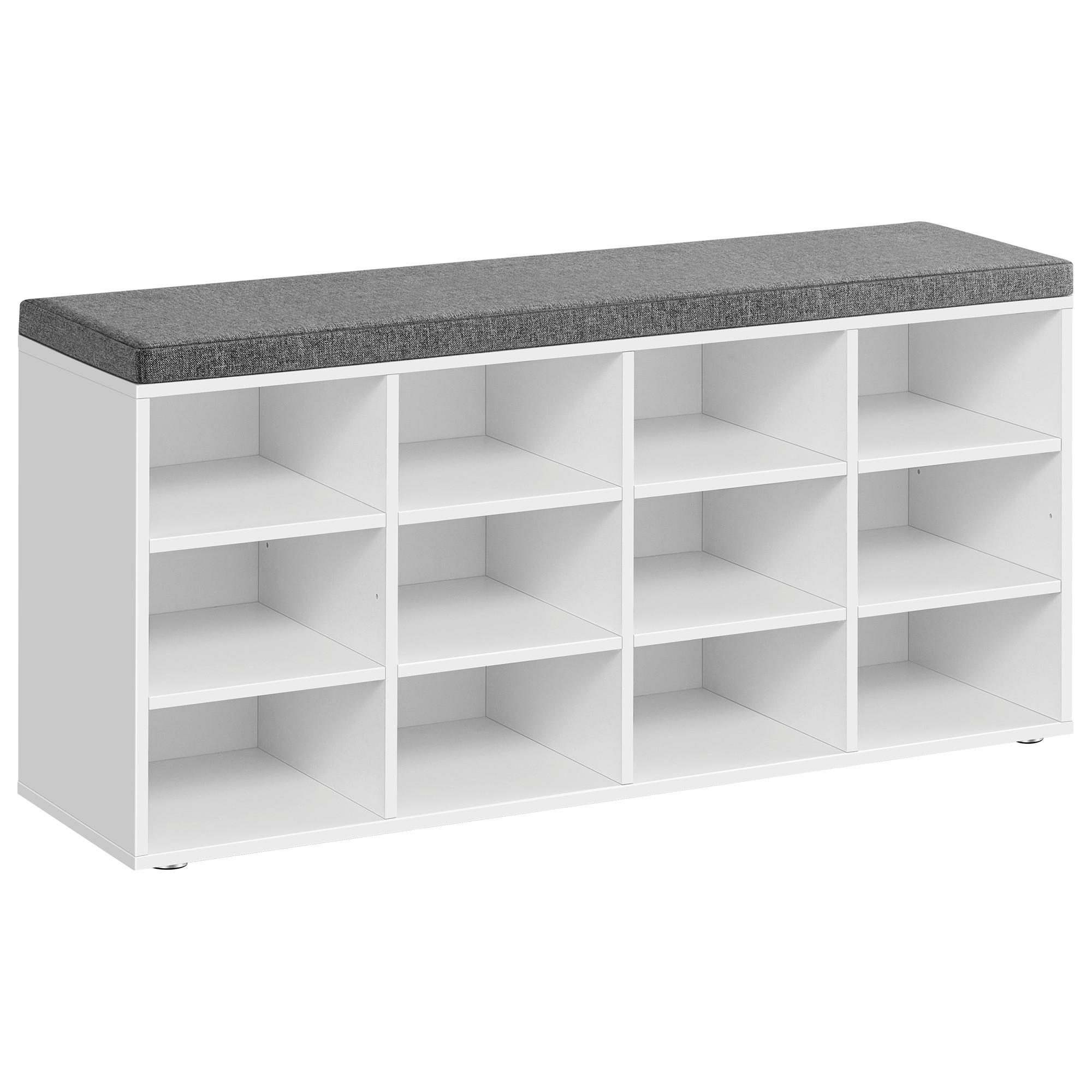 LAVICA NA TOPÁNKY, sivá, biela,  - sivá/biela, Trend, kompozitné drevo (104/48/30,5cm) - MID.YOU