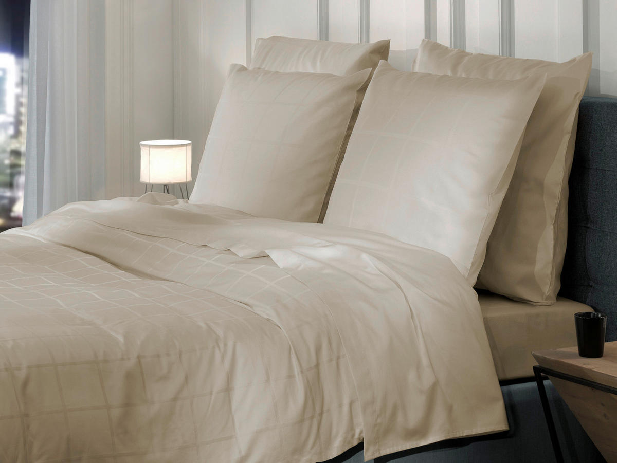 BETTWÄSCHE 3-teilig Diamante Makosatin  - Sandfarben, Basics, Textil (200/200cm)