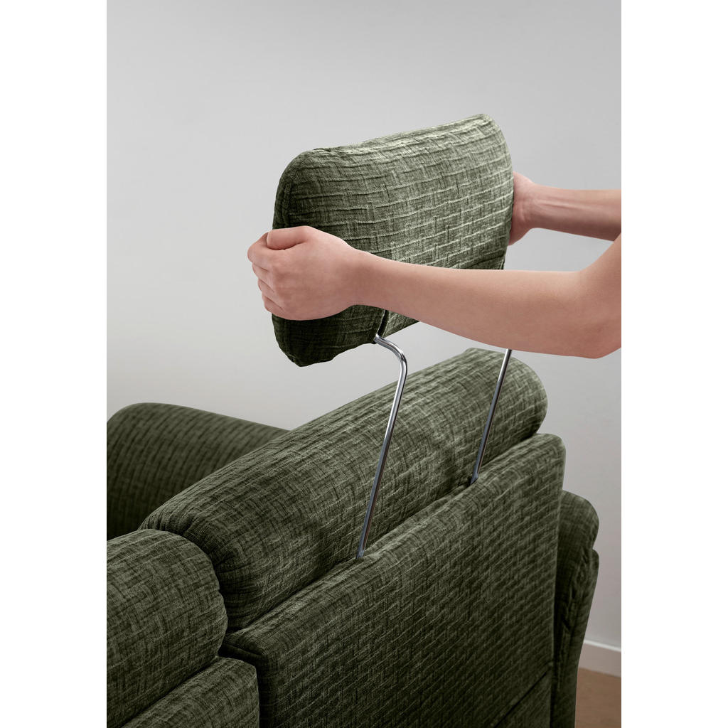 Thumbnail - Livetastic 3-Sitzer-Sofa, Olivgrün, Textil, Buche, 192x90x89 cm, Made in EU, Rücken echt, motorische Relaxfunktion, Armt...