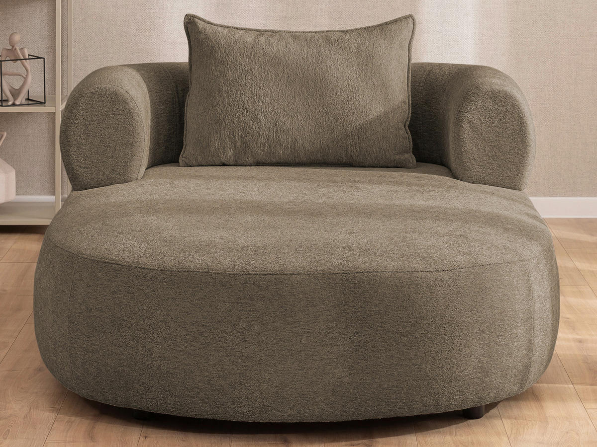 XXL-SESSEL Chenille Braun    - Schwarz/Braun, Design, Kunststoff/Textil (122/76/156cm) - Livetastic