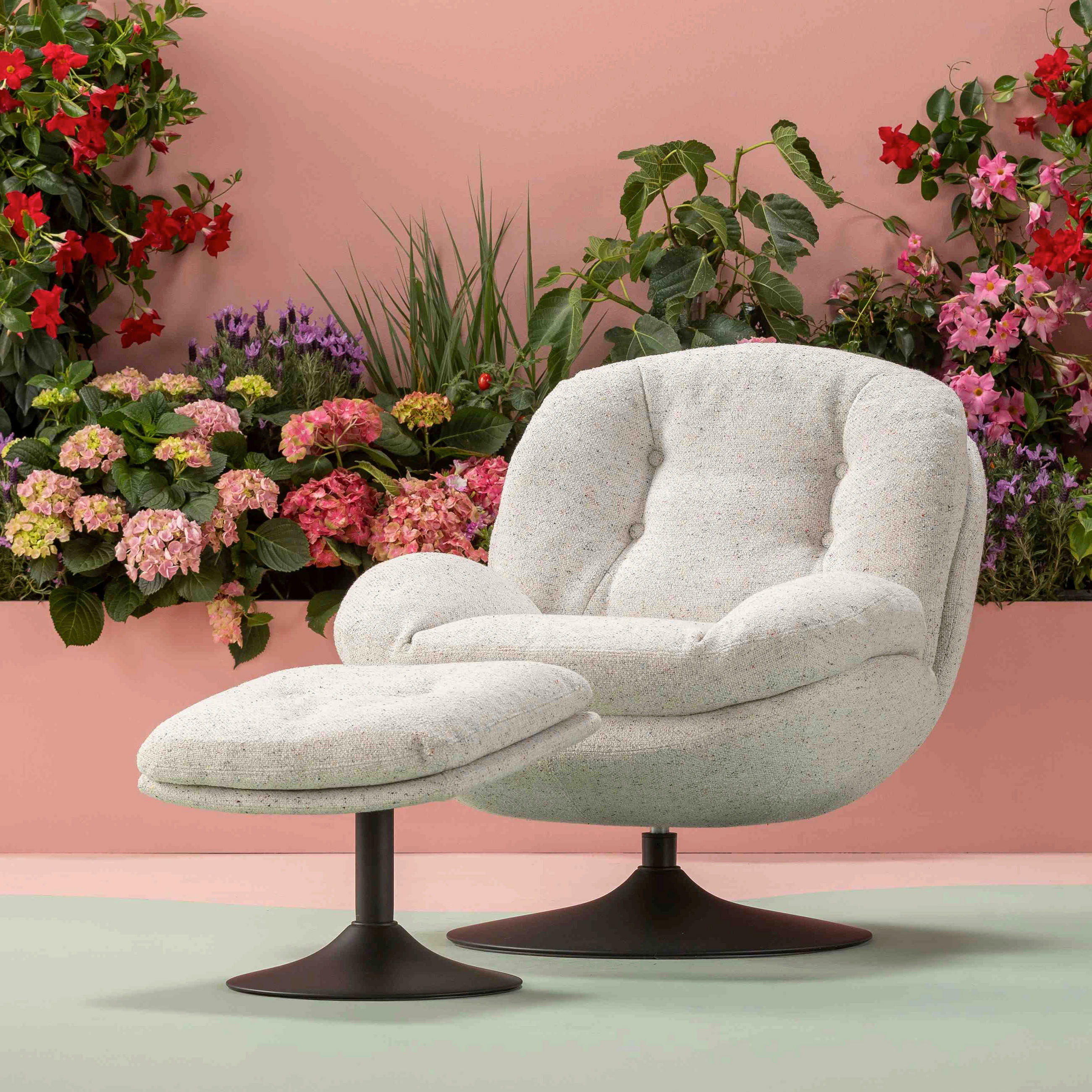 SESSELSET in Flachgewebe Grau  - Schwarz/Grau, MODERN, Textil/Metall (84/81/84cm) - Kare-Design