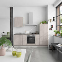 KÜCHENBLOCK Riva 240 cm  in Grau, Schieferfarben  - Schieferfarben/Edelstahlfarben, MODERN, Holzwerkstoff/Metall (240cm) - Nobilia
