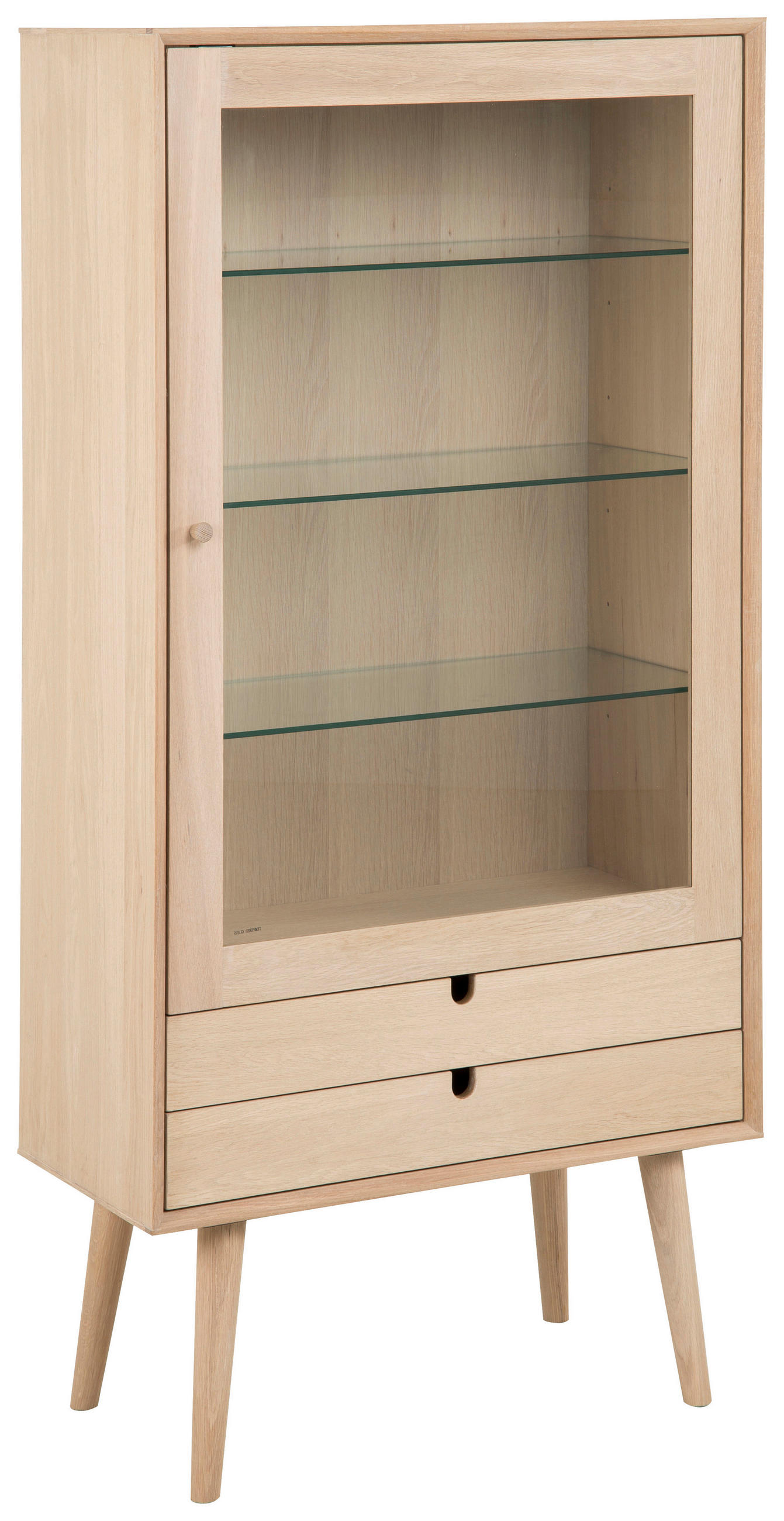 VITRINA, furnirano hrast barve hrasta - barve hrasta, Konvencionalno, steklo/leseni material (72/143,2/36cm) - MID.YOU