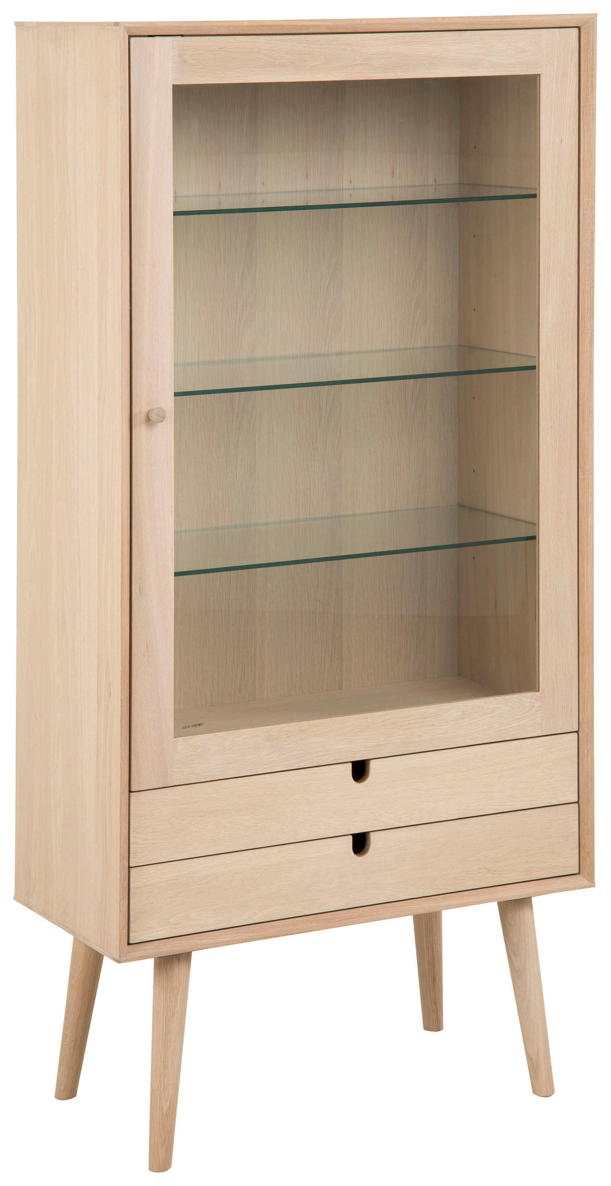 VITRINA, furnirano hrast barve hrasta - barve hrasta, Konvencionalno, steklo/leseni material (72/143,2/36cm) - MID.YOU