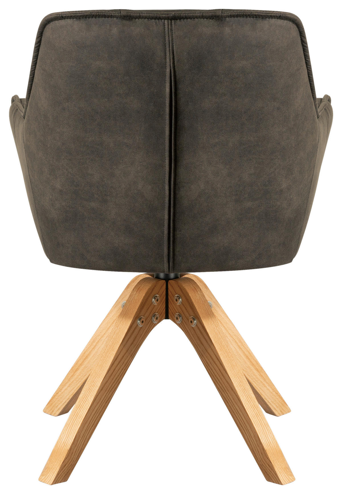 ARMLEHNSTUHL in Holz, Textil Grau, Eichefarben  - Eichefarben/Grau, Basics, Holz/Textil (61/85/63cm) - MID.YOU