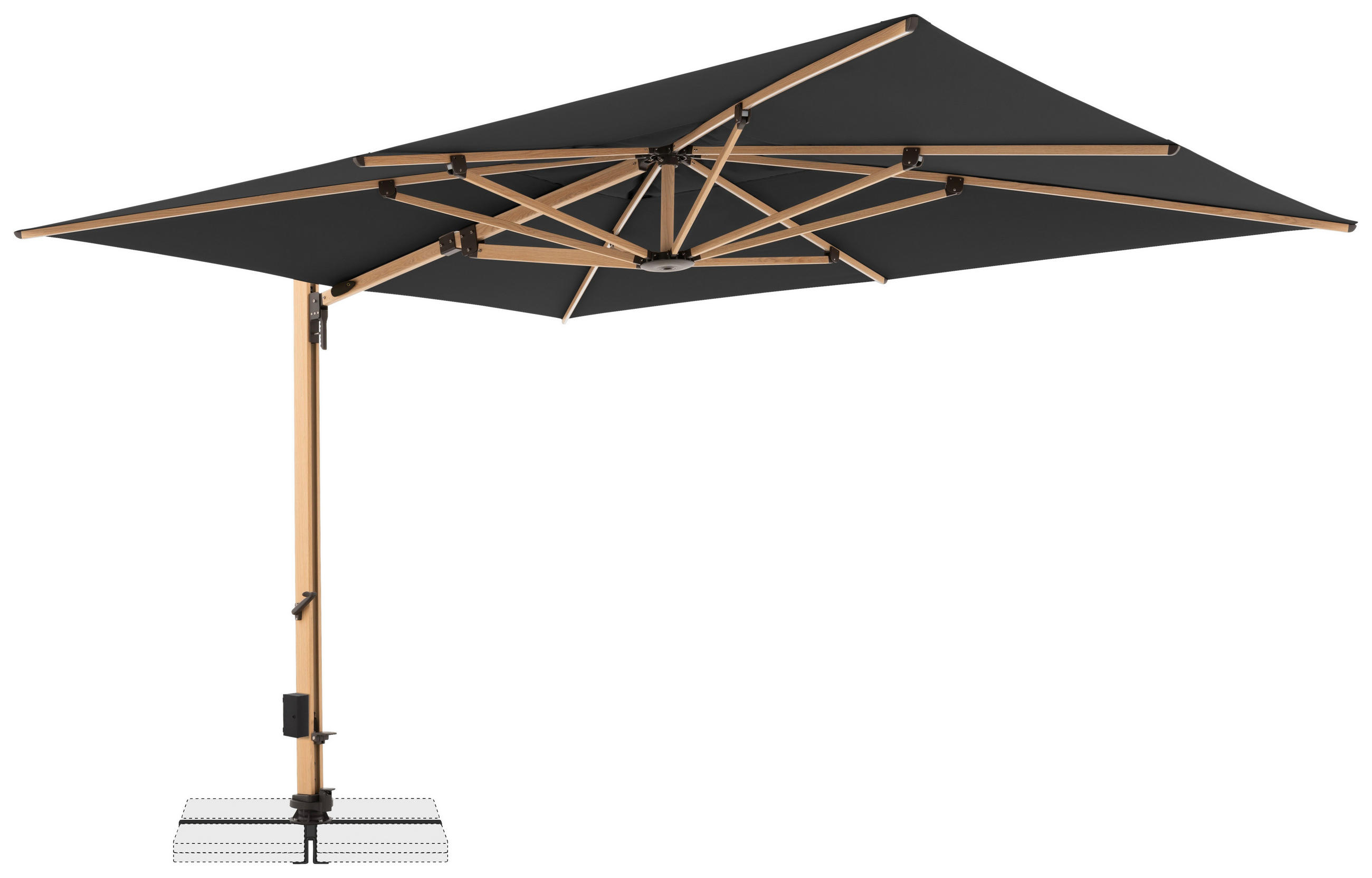 AMPELSCHIRM 400x300 cm  - Eichefarben/Anthrazit, Basics, Textil/Metall (400/300cm) - Doppler