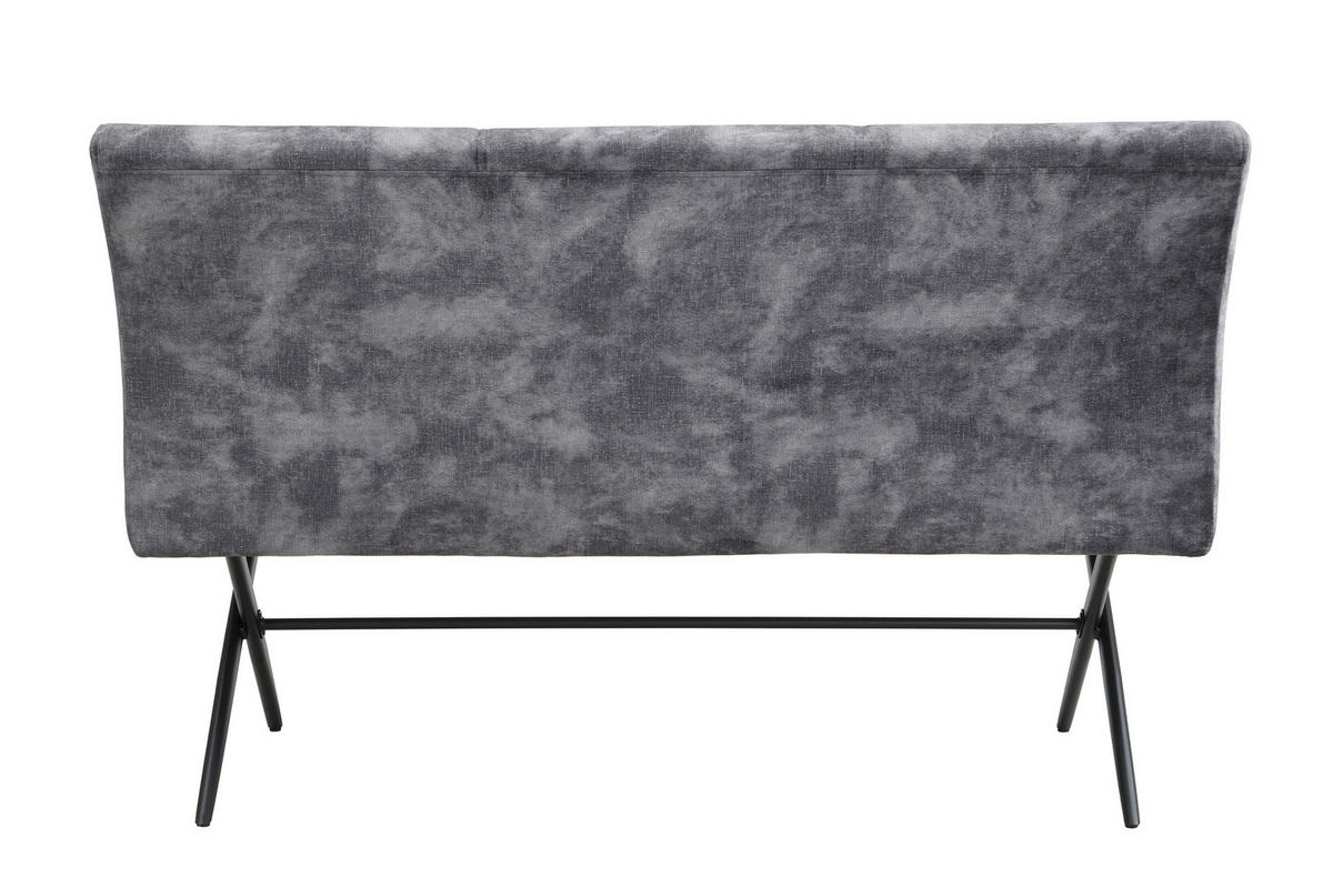 SITZBANK 140/88/67 cm Samt, Mikrofaser Anthrazit  - Anthrazit/Schwarz, MODERN, Textil/Metall (140/88/67cm) - MID.YOU