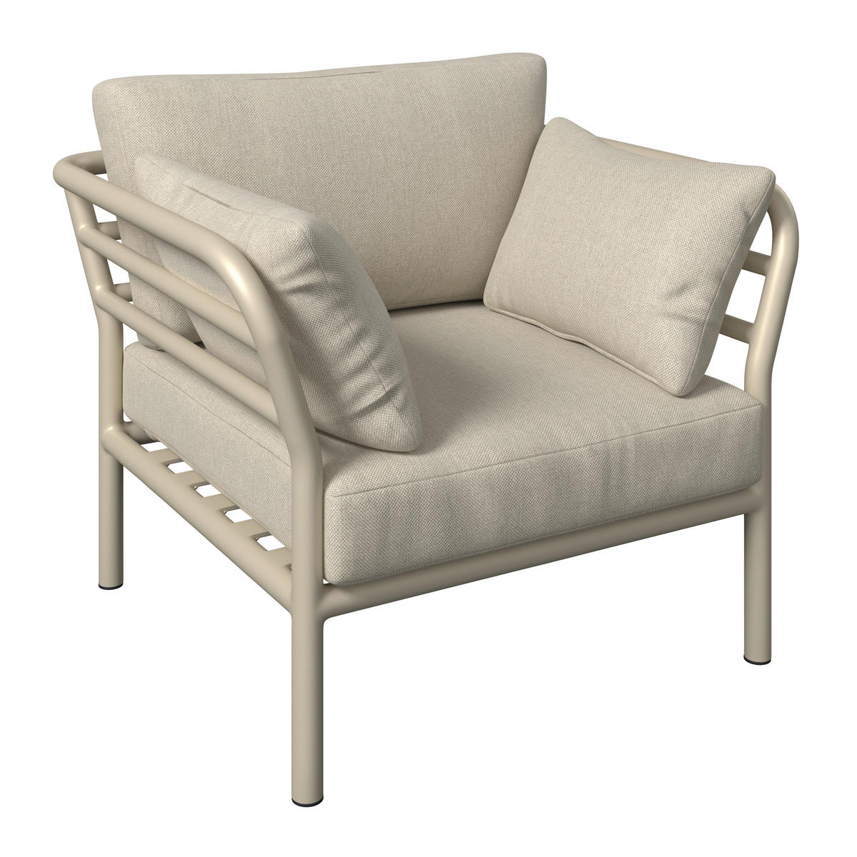 LOUNGESESSEL Sandfarben, Beige Aluminium  - Sandfarben/Beige, Design, Textil/Metall (83/69/93cm) - Amatio