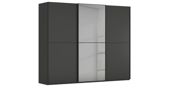 SCHWEBETÜRENSCHRANK 271/223/68 cm 3-türig Graphitfarben, Schwarz  - Schwarz/Graphitfarben, KONVENTIONELL, Glas/Holzwerkstoff (271/223/68cm) - Novel