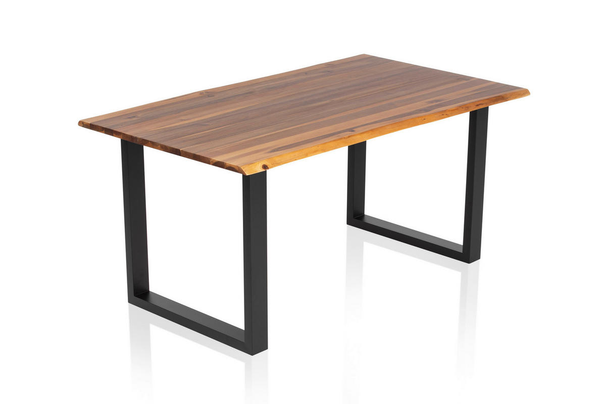 ESSTISCH in Holz 160/85/77 cm  - Cognac/Schwarz, MODERN, Holz/Metall (160/85/77cm) - Livetastic