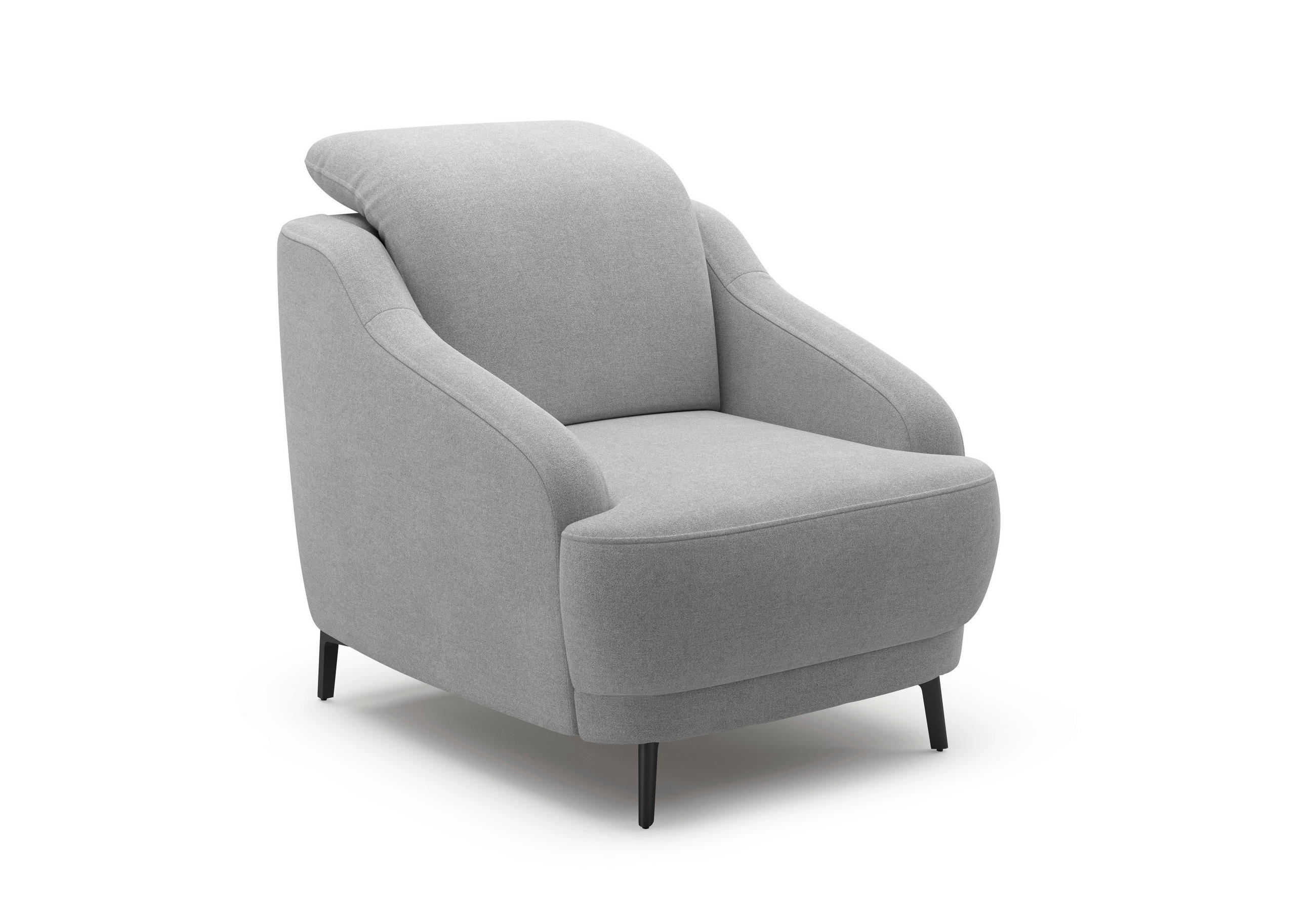 SESSEL in Mikrofaser Grau  - Schwarz/Grau, MODERN, Textil/Metall (87/93/104cm) - Sit & More