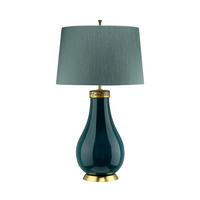 TISCHLEUCHTE - Türkis/Messingfarben, Konventionell, Keramik/Textil (41/73.5cm) - Elstead Lighting