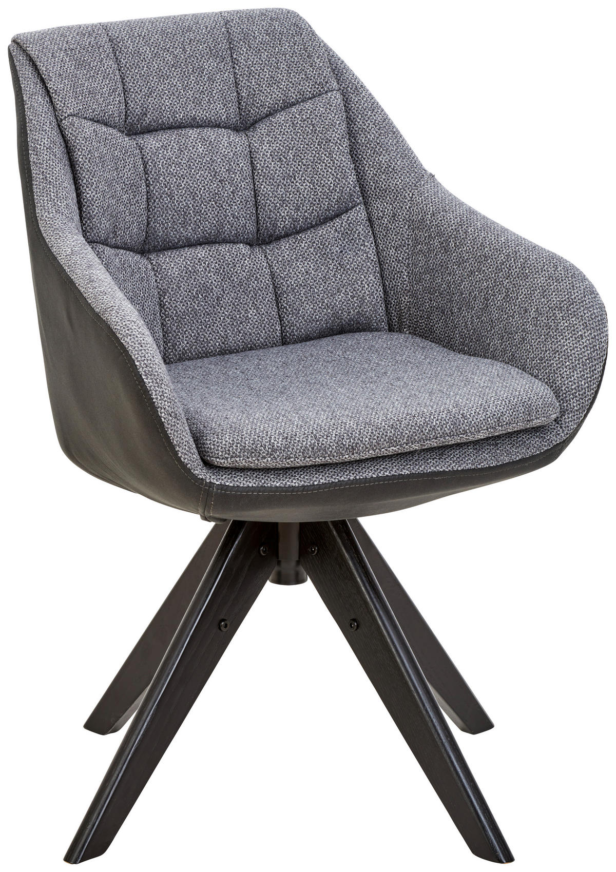 ARMLEHNSTUHL  in Webstoff, Mikrofaser  - Anthrazit/Schwarz, KONVENTIONELL, Holz/Textil (57/83,5/60cm) - Landscape